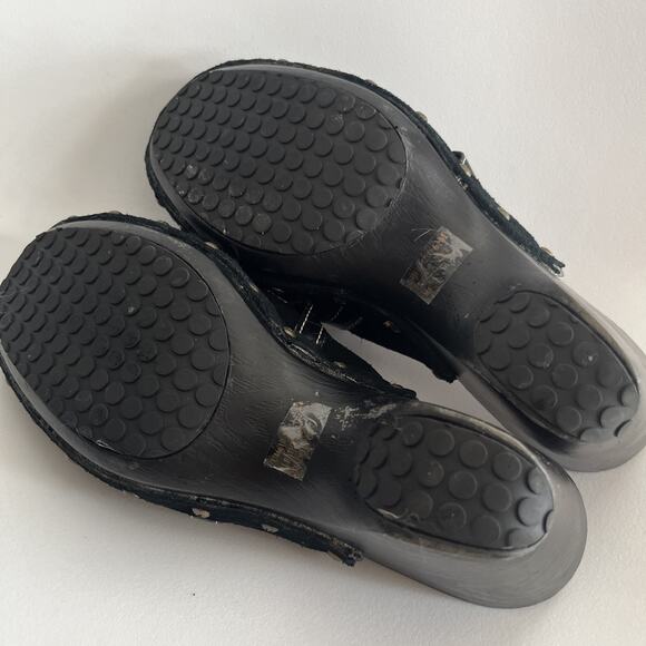 Y2K VTG ? Sbicca of California Black Suede Bow Clogs Women’s 6.5 M - Picture 3 of 14